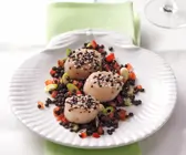 Belugalinsen-Salat mit Jakobsmuscheln