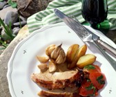 Spanferkelbraten mit Knoblauch