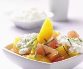 Orangen-Grapefruit-Salat mit Hüttenkäse