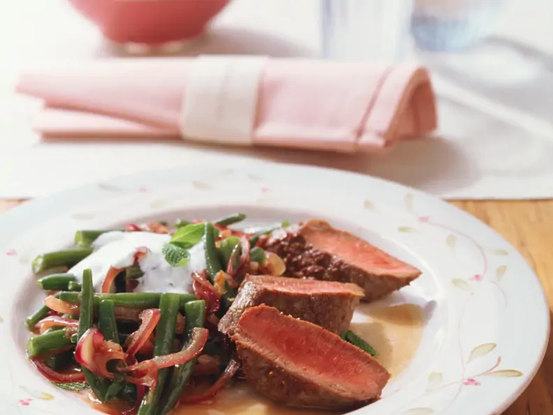 Lammfilet mit grünen Bohnen