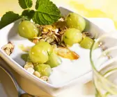 Kefir-Joghurt mit Stachelbeeren