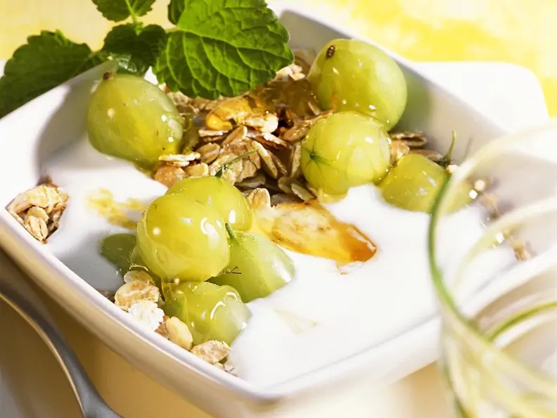 Kefir-Joghurt mit Stachelbeeren