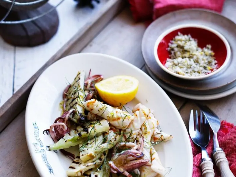 Tintenfisch vom Grill