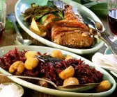 Hirschrücken mit Rotkohl