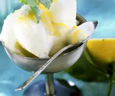 Zitronensorbet mit Champagner