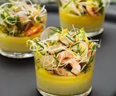 Gemüsesuppe mit Krabben