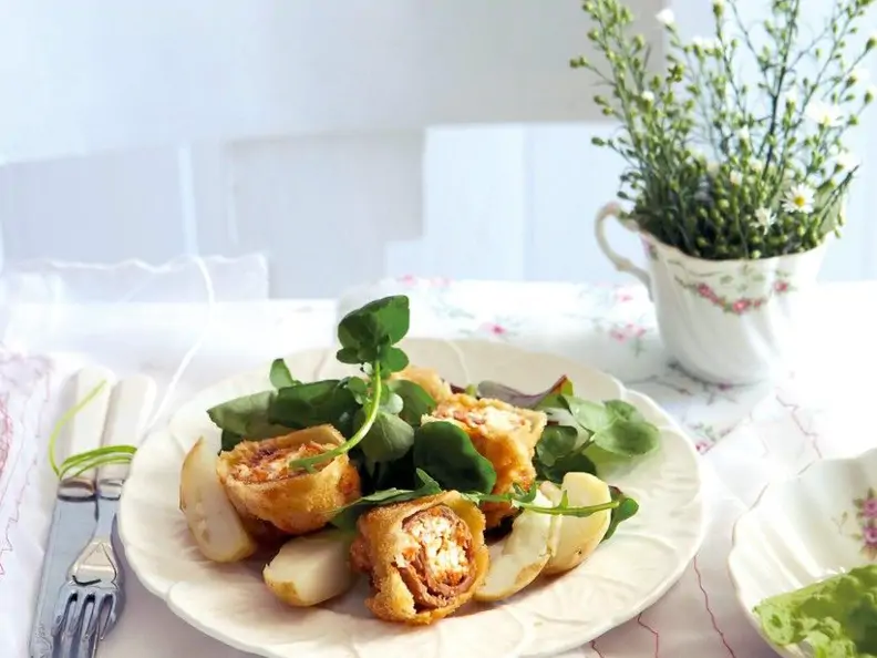 Roulade mit Pesto und Schafskäsefüllung
