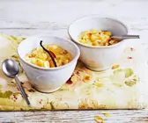 Birnenmilchreis mit Mandeln