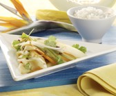 Gemüse-Wok-Pfanne mit Melone