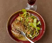 Linsensalat mit Portulak und Beefsteak-Tartar