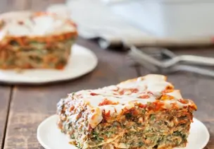 Vegetarische Lasagne mit Spinat