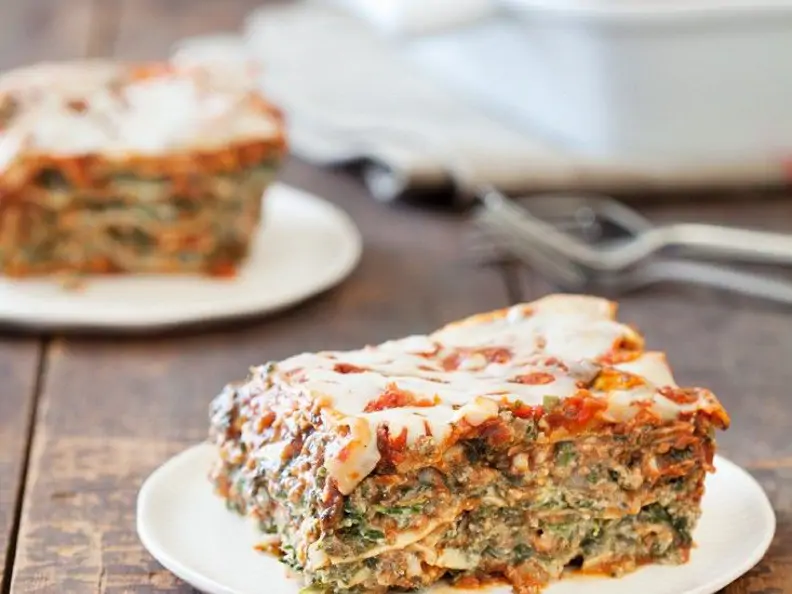 Vegetarische Lasagne mit Spinat