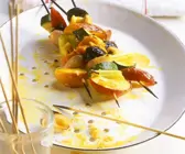 Herzhafte Obst-Gemüse-Spieße