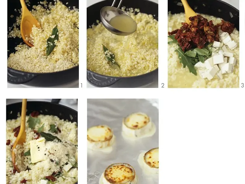 Ziegenkäse-Risotto mit Rucola und Tomaten