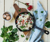 Konjak-Nudeln mit Mascarpone-Pilz-Sauce