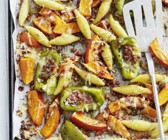 Gebackene Schupfnudeln mit Kürbis und Paprika