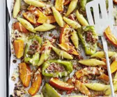Gebackene Schupfnudeln mit Kürbis und Paprika