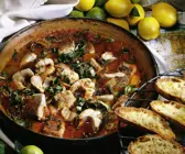 Aal in Tomatensauce mit Mangold