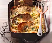 Brotauflauf mit Käse
