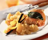 Steckrüben-Kartoffel-Püree mit Saltimbocca