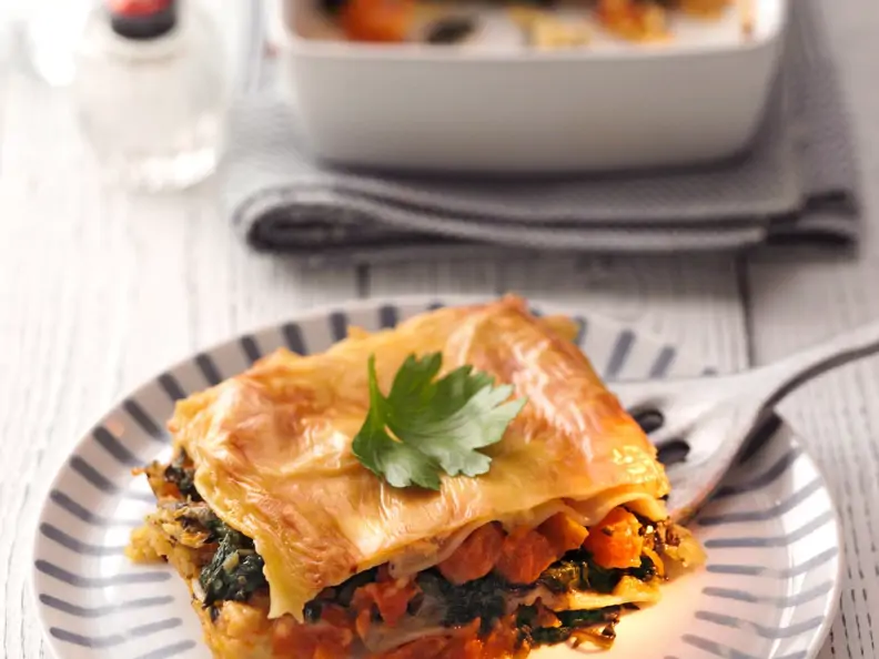 Kürbis-Spinat-Lasagne
