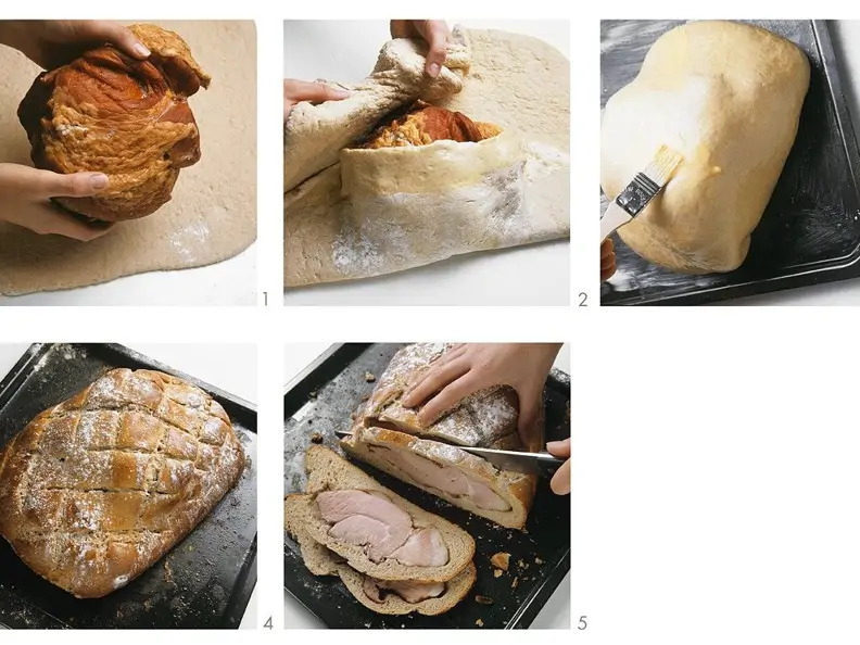 Schinken im Brotmantel gebacken