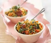 Paella mit Zucchini und Chorizo