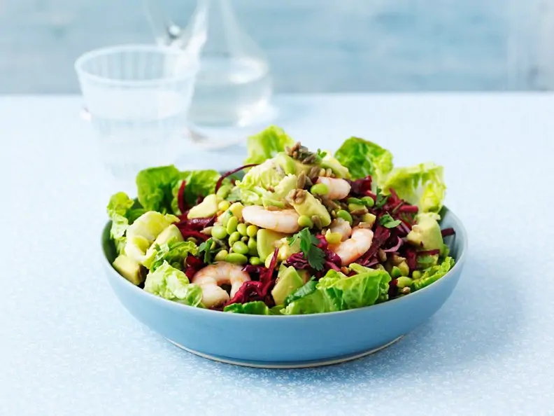 Salat mit Shrimps