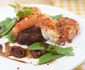 Steak mit Garnele