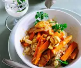 Bulgur mit Quitten-Möhren-Gemüse