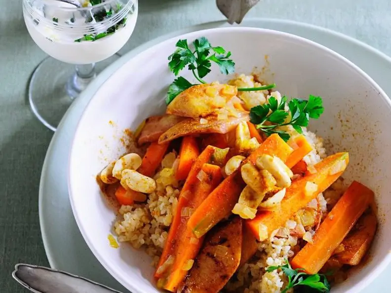 Bulgur mit Quitten-Möhren-Gemüse