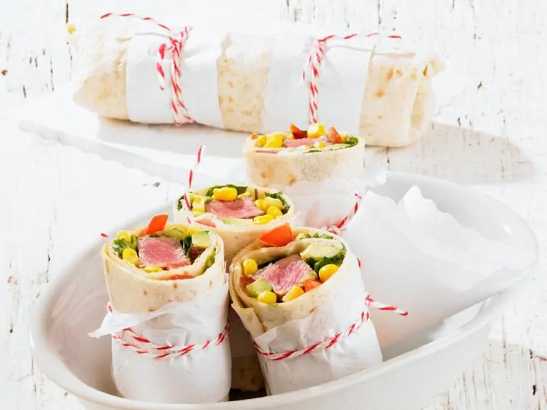 Lammwraps mit Mais und Avocado