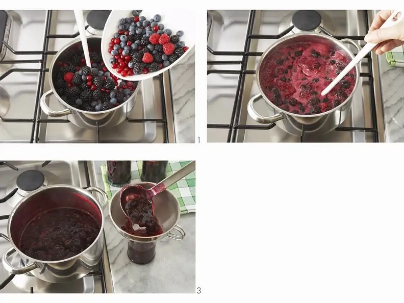 Selbst gemachte Marmelade aus Beeren