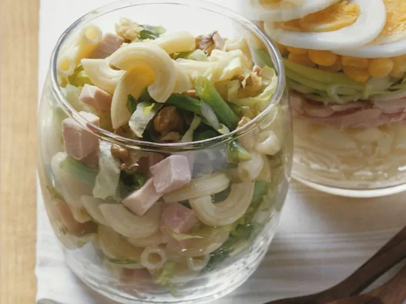 Lauchsalat mit Schinken