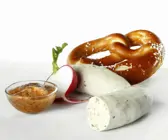 Weißwurst mit Brezel und Senf