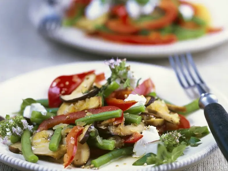 Pfannengemüse mit Paprika und Shiitake