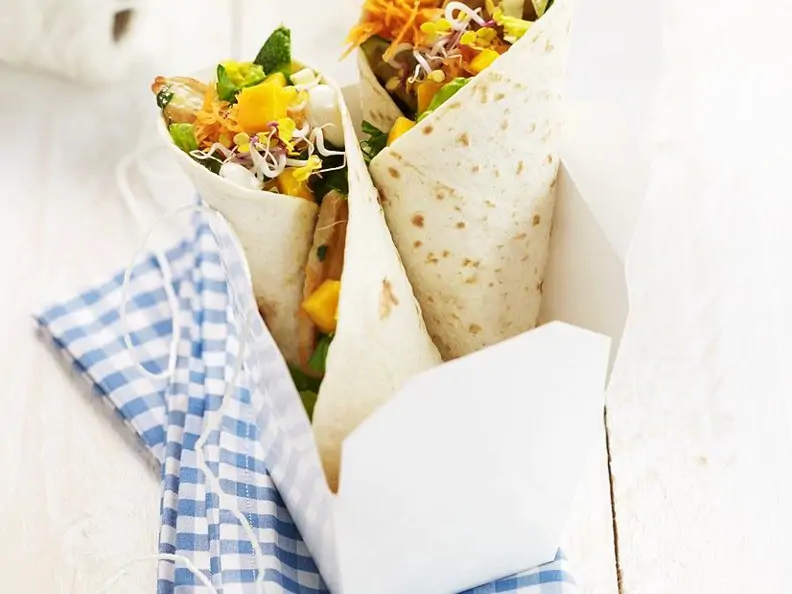 Hähnchen-Wraps mit Mango