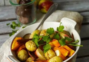 Kürbis-Maroni-Tajine