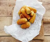 Kartoffelkroketten mit Geflügel