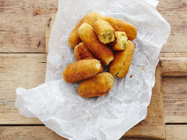Kartoffelkroketten mit Geflügel