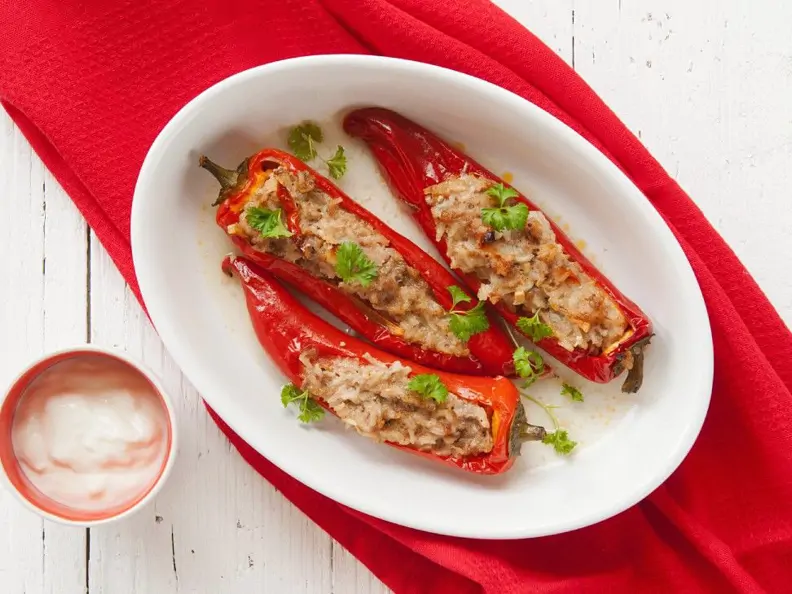 Gefüllte Spitzpaprika mit Hack
