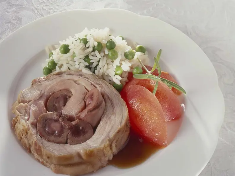 Rollbraten mit Risi-Bisi