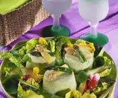 Spargel-Sahne-Gelee mit Frühlingssalat