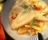 Scholle in Orangensauce