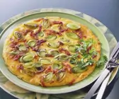 Lauchpfannkuchen mit Speck
