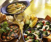 Spargel-Pfirsich-Gratin