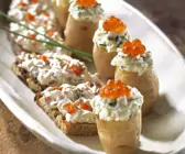 Fenchelquark-Häppchen mit stuffed potatoes