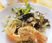 Riesengarnelen mit Salat