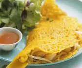 Reispfannkuchen mit Hähnchen