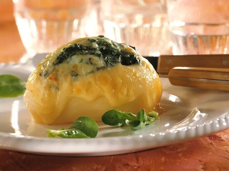 Kartoffeln mit Spinatfüllung